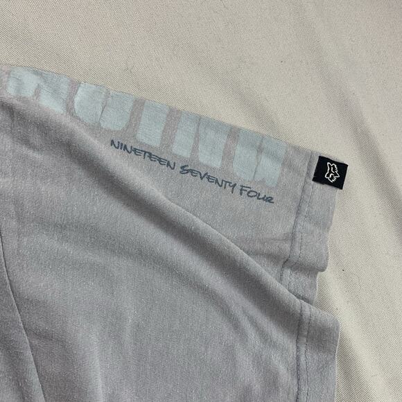 Fox Racing Center Logo Blue Short Sleeve T-Shirt Vintage Y2K, Size XL - Picture 2 of 10